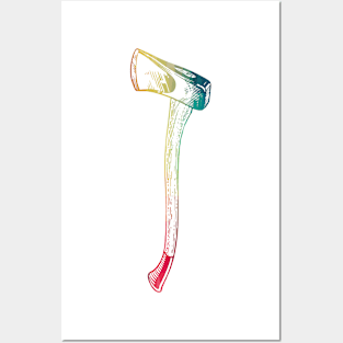 Rainbow axe Posters and Art